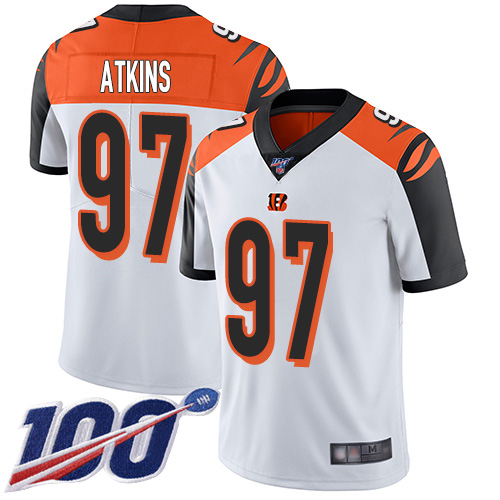 Cincinnati Bengals Limited White Men Geno Atkins Road Jersey NFL Footballl #97 100th Season Vapor Untouchable->cincinnati bengals->NFL Jersey